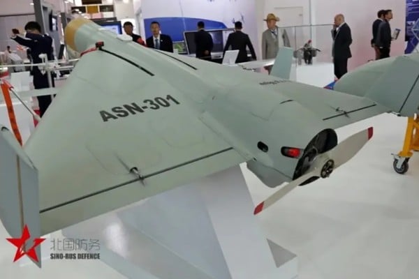 China’s ASN-301, anti-radiation loitering munition, which shares the Iranian Shahed-136’s aerodynamic delta-wing design. Photo: Handout China’s ASN-301, anti-radiation loitering munition, which shares the Iranian Shahed-136’s aerodynamic delta-wing design. Photo: Handout