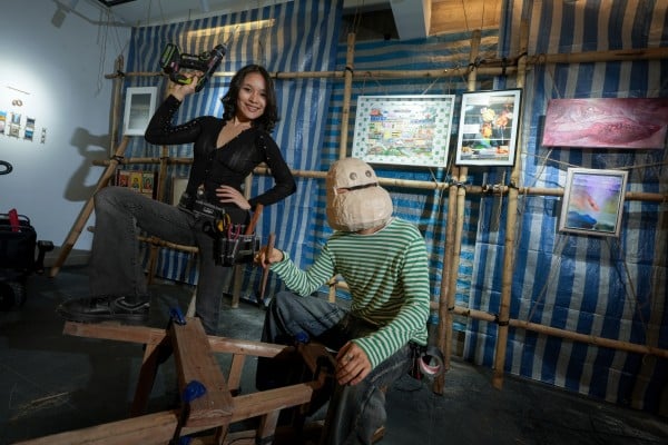 Renee Lui and Louie Jaubere of N+ Museum pose for a photo ahead of their “Hong Kong Nostalgia-Bait” exhibition in Causeway Bay, which criticises how the city cashes in on traditional Hong Kong culture while showing a “lack of effort” to preserve it. Photo: Sun Yeung Renee Lui and Louie Jaubere of N+ Museum pose for a photo ahead of their “Hong Kong Nostalgia-Bait” exhibition in Causeway Bay, which criticises how the city cashes in on traditional Hong Kong culture while showing a “lack of effort” to preserve it. Photo: Sun Yeung