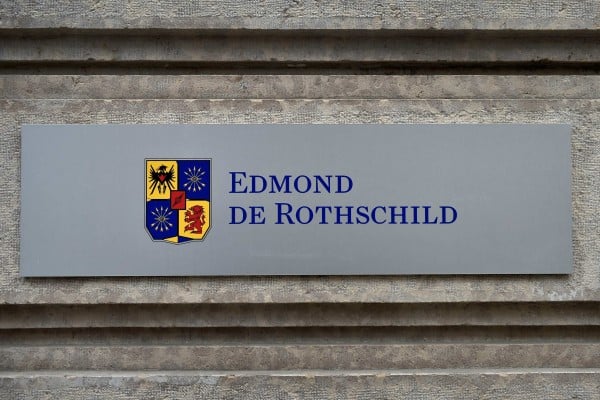 A sign for the Swiss private bank Edmond de Rothschild. Photo: AFP A sign for the Swiss private bank Edmond de Rothschild. Photo: AFP