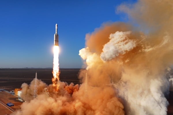 A Kinetica-2 Y1 carrier rocket, also known as the Lijian-2 Y1, with three satellites onboard blasts off from a launch centre in northwestern China on Monday. Photo: Xinhua A Kinetica-2 Y1 carrier rocket, also known as the Lijian-2 Y1, with three satellites onboard blasts off from a launch centre in northwestern China on Monday. Photo: Xinhua