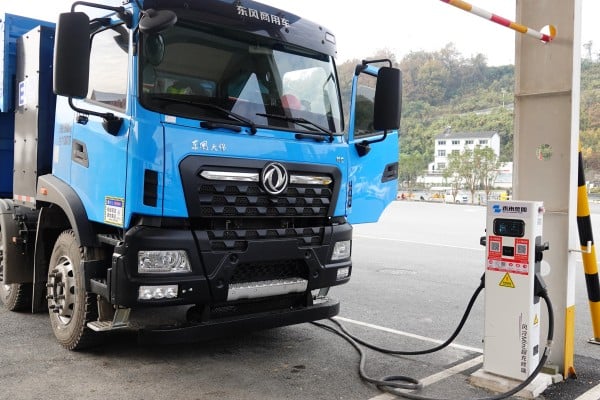 An electric truck at a supercharging station in Yichang, in China’s central Hubei province. Photo: NurPhoto via Getty Images An electric truck at a supercharging station in Yichang, in China’s central Hubei province. Photo: NurPhoto via Getty Images
