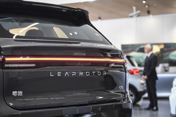 A Leapmotor C10 model car is displayed at a showroom in its headquarters in Hangzhou. Photo: Getty Images