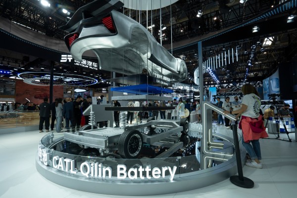 A CATL display is seen at the Beijing International Automotive Exhibition, April 30, 2024. Photo: Shutterstock Images