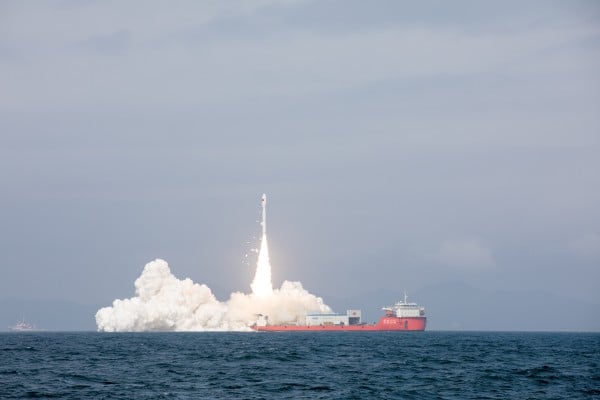 China may be preparing to launch its Jielong-3 rocket from a converted barge in the South China Sea on Saturday, according to a leaked schedule circulating on social media. Photo: Xinhua China may be preparing to launch its Jielong-3 rocket from a converted barge in the South China Sea on Saturday, according to a leaked schedule circulating on social media. Photo: Xinhua