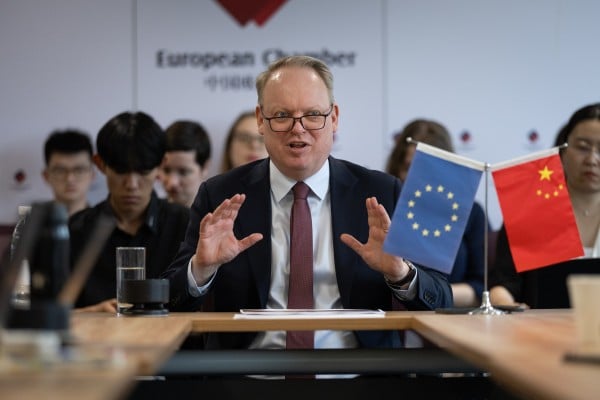 Jens Eskelund, president of the European Union Chamber of Commerce in China, said European companies have suffered “significant operational and financial damage” while trying to navigate Beijing’s export controls on rare earths. Photo: EPA-EFE Jens Eskelund, president of the European Union Chamber of Commerce in China, said European companies have suffered “significant operational and financial damage” while trying to navigate Beijing’s export controls on rare earths. Photo: EPA-EFE