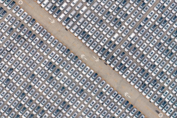 Cars awaiting export at Tianjin Port in northern China. Photo: Xinhua