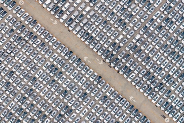 Cars awaiting export at Tianjin Port in northern China. Photo: Xinhua Cars awaiting export at Tianjin Port in northern China. Photo: Xinhua