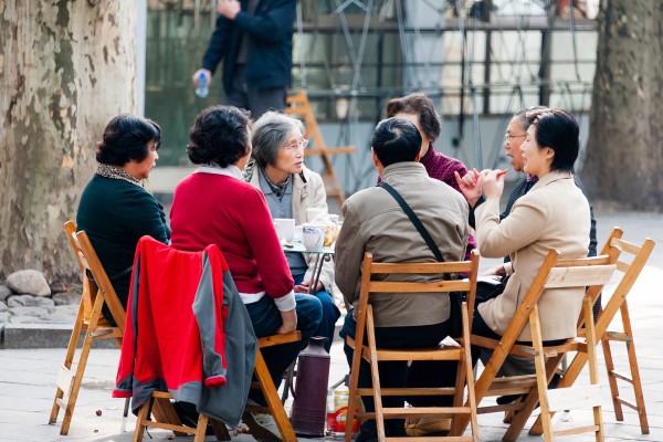 A group of older Chinese people gather at Shanghai’s Fuxing Park. The city is now encouraging seniors to return to work. Photo: Shutterstock