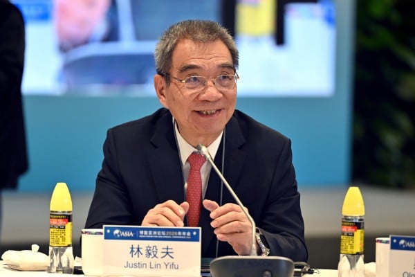 Justin Lin Yifu, dean of the Institute of New Structural Economics at Peking University, is seen at last month’s Boao Forum for Asia Annual Conference 2026 in China’s Hainan province. Photo: Xinhua Justin Lin Yifu, dean of the Institute of New Structural Economics at Peking University, is seen at last month’s Boao Forum for Asia Annual Conference 2026 in China’s Hainan province. Photo: Xinhua