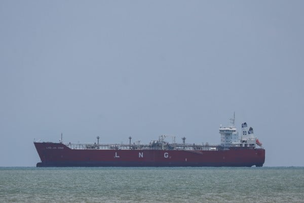The liquefied natural gas tanker LNG Jia Xing passes through the Strait of Malacca, a route for most of China’s maritime trade and energy imports. Photo: EPA The liquefied natural gas tanker LNG Jia Xing passes through the Strait of Malacca, a route for most of China’s maritime trade and energy imports. Photo: EPA