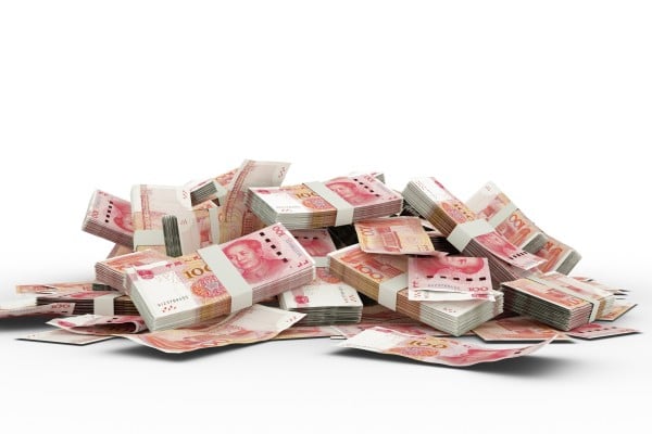 A pile of 100-yuan notes. Photo: Shutterstock A pile of 100-yuan notes. Photo: Shutterstock