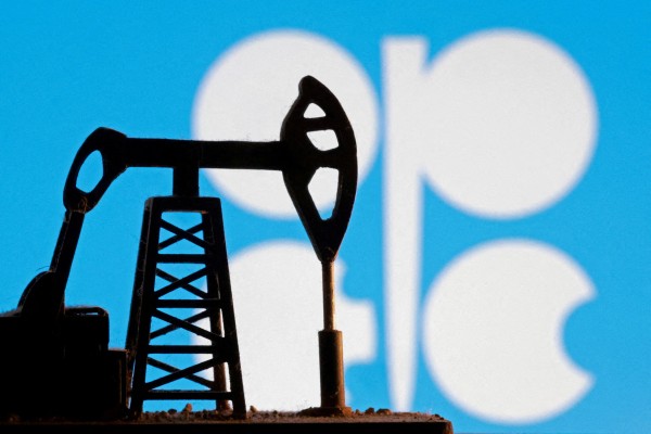 A model of an oil pump is seen in front of the Opec logo in this illustration taken January 9. Photo: Reuters