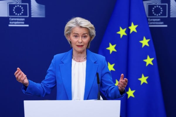 European Commission President Ursula von der Leyen speaks at a press conference in Brussels, Belgium, on April 13. Photo: Reuters European Commission President Ursula von der Leyen speaks at a press conference in Brussels, Belgium, on April 13. Photo: Reuters