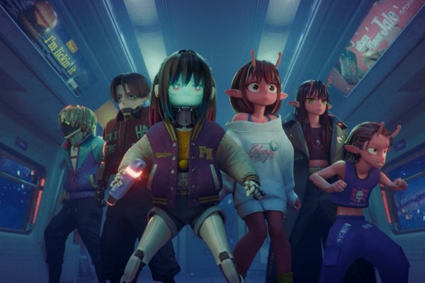 A still from the animated film Milky Subway: The Galactic Limited Express (category IIA; Japanese), directed by Yohei Kameyama.
