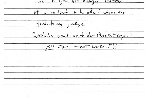 The purported suicide note. Photo: US District Court for the Southern District of New York via Reuters The purported suicide note. Photo: US District Court for the Southern District of New York via Reuters