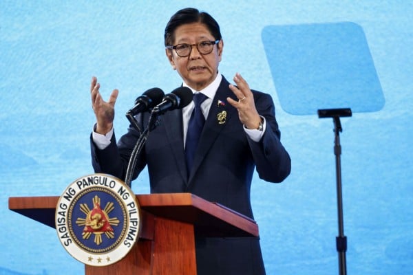 Philippines President Ferdinand Marcos Jnr addresses a press conference on the sidelines of the 48th Asean summit in Cebu province on Friday. Photo: EPA Philippines President Ferdinand Marcos Jnr addresses a press conference on the sidelines of the 48th Asean summit in Cebu province on Friday. Photo: EPA