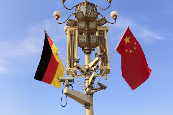 German and Chinese national flags flutter on a lamppost at Tiananmen Gate in Beijing. Photo: Shutterstock German and Chinese national flags flutter on a lamppost at Tiananmen Gate in Beijing. Photo: Shutterstock