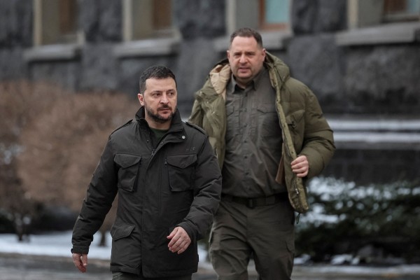 Ukraine’s President Volodymyr Zelensky (left) and former head of the presidential office Andriy Yermak in Kyiv in 2024. Photo: Reuters