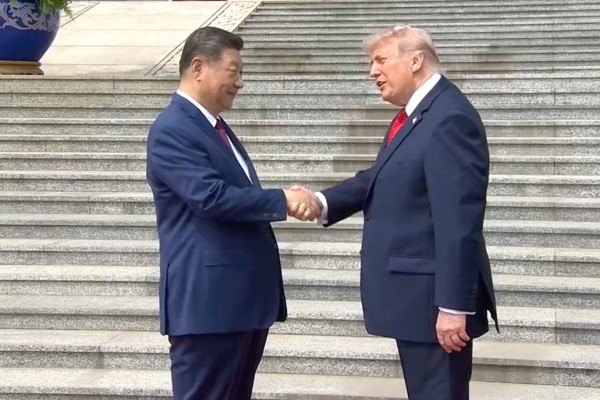 Chinese President Xi Jinping and US President Donald Trump shake hands. Photo: CCTV Chinese President Xi Jinping and US President Donald Trump shake hands. Photo: CCTV
