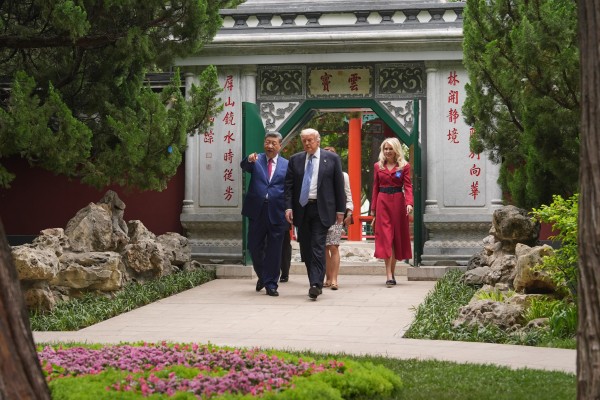 President Xi Jinping and President Donald Trump in Beijing. Photo: AP