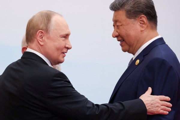Russian President Vladimir Putin and Chinese President Xi Jinping at the Shanghai Cooperation Organisation summit in September last year. Photo: Reuters Russian President Vladimir Putin and Chinese President Xi Jinping at the Shanghai Cooperation Organisation summit in September last year. Photo: Reuters
