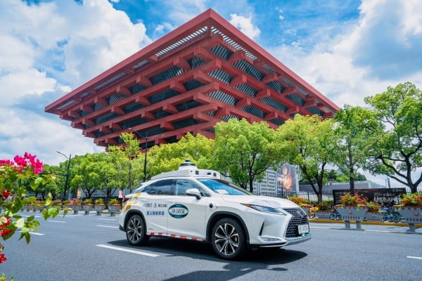 Pony AI’s robotaxi is seen on a Shanghai road. Photo: Weibo Pony AI’s robotaxi is seen on a Shanghai road. Photo: Weibo