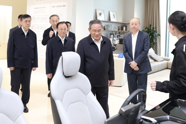 Chinese Premier Li Qiang during a tour in Beijing on Monday. Photo: Xinhua