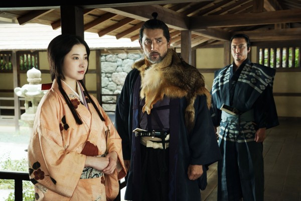 (From left) Yuriko Yoshitaka, Masahiro Motoki and Ryota Miyadate in a still from The Samurai and the Prisoner.