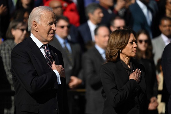 Then-President Joe Biden and Vice-President Kamala Harris, days after Donald Trump's 2024 election victory. Photo: AFP