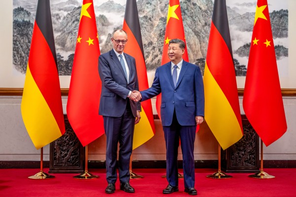 President Xi Jinping welcomes German Chancellor Friedrich Merz at the State Guest House in Beijing on February 25. Photo: DPA President Xi Jinping welcomes German Chancellor Friedrich Merz at the State Guest House in Beijing on February 25. Photo: DPA