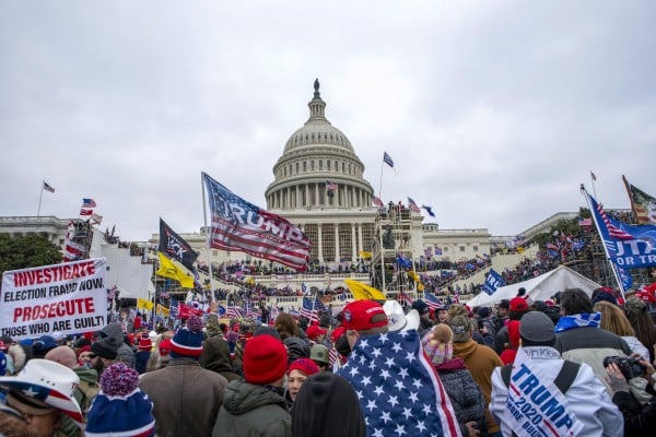 Rioters loyal to Donald Trump at the US Capitol in Washington on January 6, 2021. Photo: AP Rioters loyal to Donald Trump at the US Capitol in Washington on January 6, 2021. Photo: AP