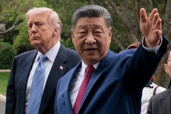 China[s President Xi Jinping gestures as he meets with US President Donald Trump during a visit to Zhongnanhai Garden in Beijing on May 15. Photo: AFP