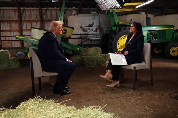 US President Donald Trump in an interview with Meet the Press host Kristen Welker. Photo: NBC via TNS US President Donald Trump in an interview with Meet the Press host Kristen Welker. Photo: NBC via TNS