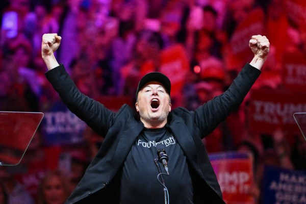 SpaceX CEO Elon Musk gestures as he steps on stage during a Trump rally at Madison Square Garden in New York in October 2024. Photo: AFP,