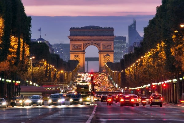 The Champs-Elysees at night near the Arc de Triomphe in Paris. Alibaba Cloud announced today that it has launched its first data centres in France. Photo: Shutterstock The Champs-Elysees at night near the Arc de Triomphe in Paris. Alibaba Cloud announced today that it has launched its first data centres in France. Photo: Shutterstock