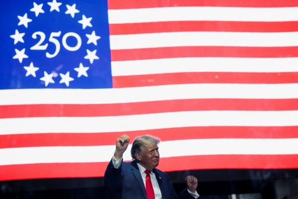 US President Donald Trump doing his usual dance. Photo: Reuters US President Donald Trump doing his usual dance. Photo: Reuters