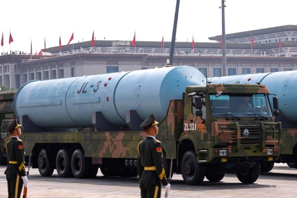Submarine-launched JL-3 intercontinental ballistic missiles at a military parade in Beijing last year. Photo: Reuters Submarine-launched JL-3 intercontinental ballistic missiles at a military parade in Beijing last year. Photo: Reuters