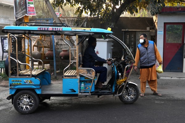 An e-rickshaw incident in New Delhi has raised concerns over the security of connected vehicles. Photo: NurPhoto via Getty Images