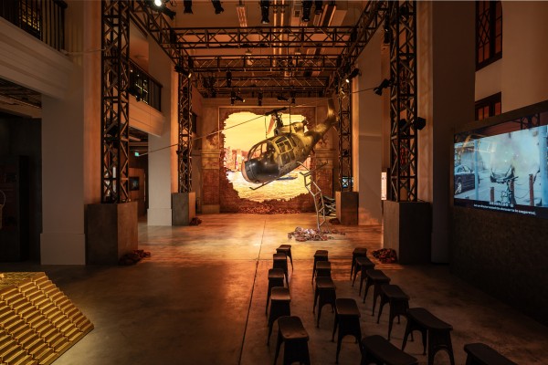 “Breaking to Rebuild”, scene seven of the "Better Together – Partnering Up for Hong Kong Movies" exhibition. Photo: courtesy Tai Kwun