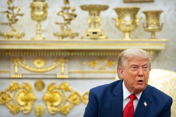 President Donald Trump in the Oval Office at the White House on Tuesday. Photo: AP