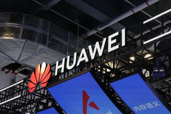 Huawei Technologies’ logo at the World Artificial Intelligence Conference in Shanghai last week. Photo: Reuters