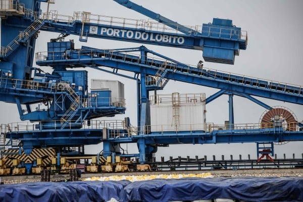 The mineral terminal of the Port of Lobito, which transports copper, cobalt, sulphur, reagents, fuel, agricultural, industrial and commercial products to and from Angola and the DR Congo. Photo: AFP The mineral terminal of the Port of Lobito, which transports copper, cobalt, sulphur, reagents, fuel, agricultural, industrial and commercial products to and from Angola and the DR Congo. Photo: AFP