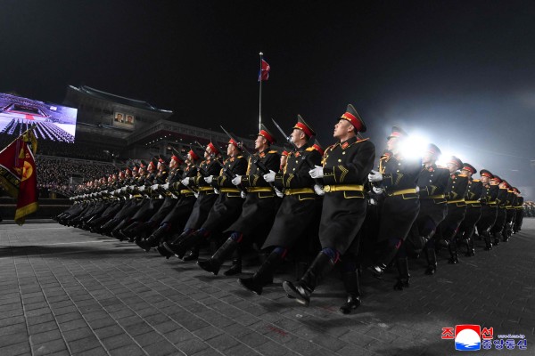 North Korean soldiers march in a military parade at Pyongyang’s Kim Il-Sung Square in February. Photo: KCNA/KNS/AFP North Korean soldiers march in a military parade at Pyongyang’s Kim Il-Sung Square in February. Photo: KCNA/KNS/AFP