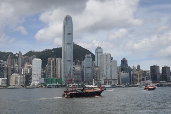 The Hong Kong skyline on July 1. Photo: EPA