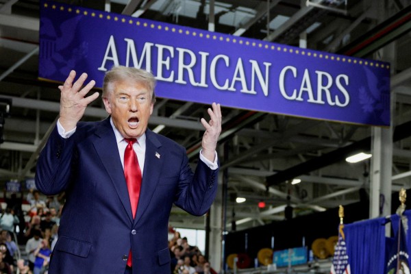 US President Donald Trump at the General Motors Milford Proving Ground in Milford, Michigan on Monday. Photo: Reuters