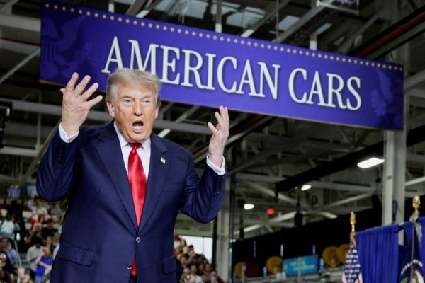 US President Donald Trump at the General Motors Milford Proving Ground in Milford, Michigan on Monday. Photo: Reuters US President Donald Trump at the General Motors Milford Proving Ground in Milford, Michigan on Monday. Photo: Reuters