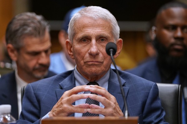 Anthony Fauci appears before the Senate Homeland Security and Governmental Affairs Committee during a hearing on the origins of Covid-19 at the Capitol in Washington on Wednesday. Photo: AP