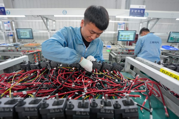 Staff members assemble inverters at an industrial park in Tongxin county in Wuzhong, northwest China’s Ningxia Hui autonomous region, on February 20, 2025. Photo: Xinhua Staff members assemble inverters at an industrial park in Tongxin county in Wuzhong, northwest China’s Ningxia Hui autonomous region, on February 20, 2025. Photo: Xinhua