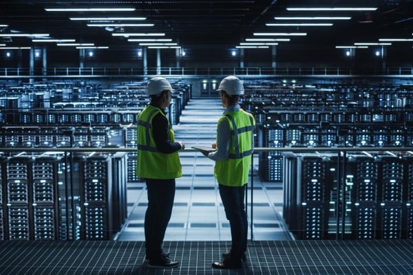 Workers are seen at a data centre. Photo: Shutterstock Workers are seen at a data centre. Photo: Shutterstock