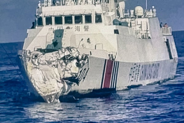 One of the China Coast Guard vessels damaged in the crash near Scarborough Shoal last year, according to Philippine authorities. Photo: Handout One of the China Coast Guard vessels damaged in the crash near Scarborough Shoal last year, according to Philippine authorities. Photo: Handout